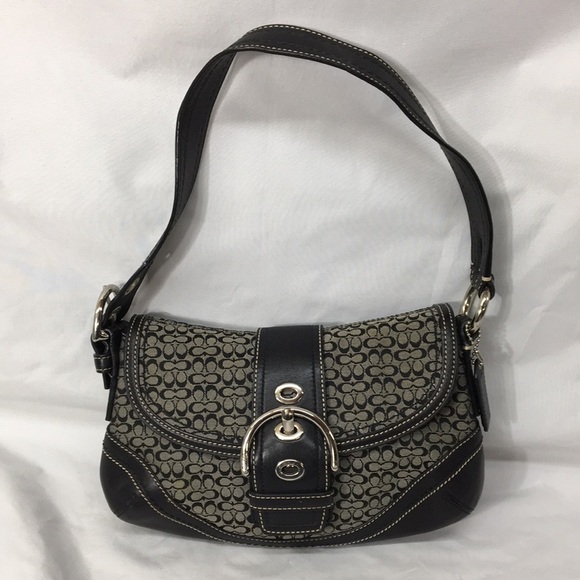 Coach Handbags - Coach Soho Buckle Signature Small Canvas and Leather Shoulder Bag Like-NEW